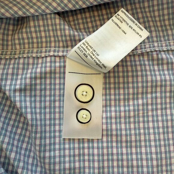 UNTUCKit Shirt Mens Medium Dalton Regular Fit Plaid Stretch Nylon Long Sleeve - Picture 10 of 11
